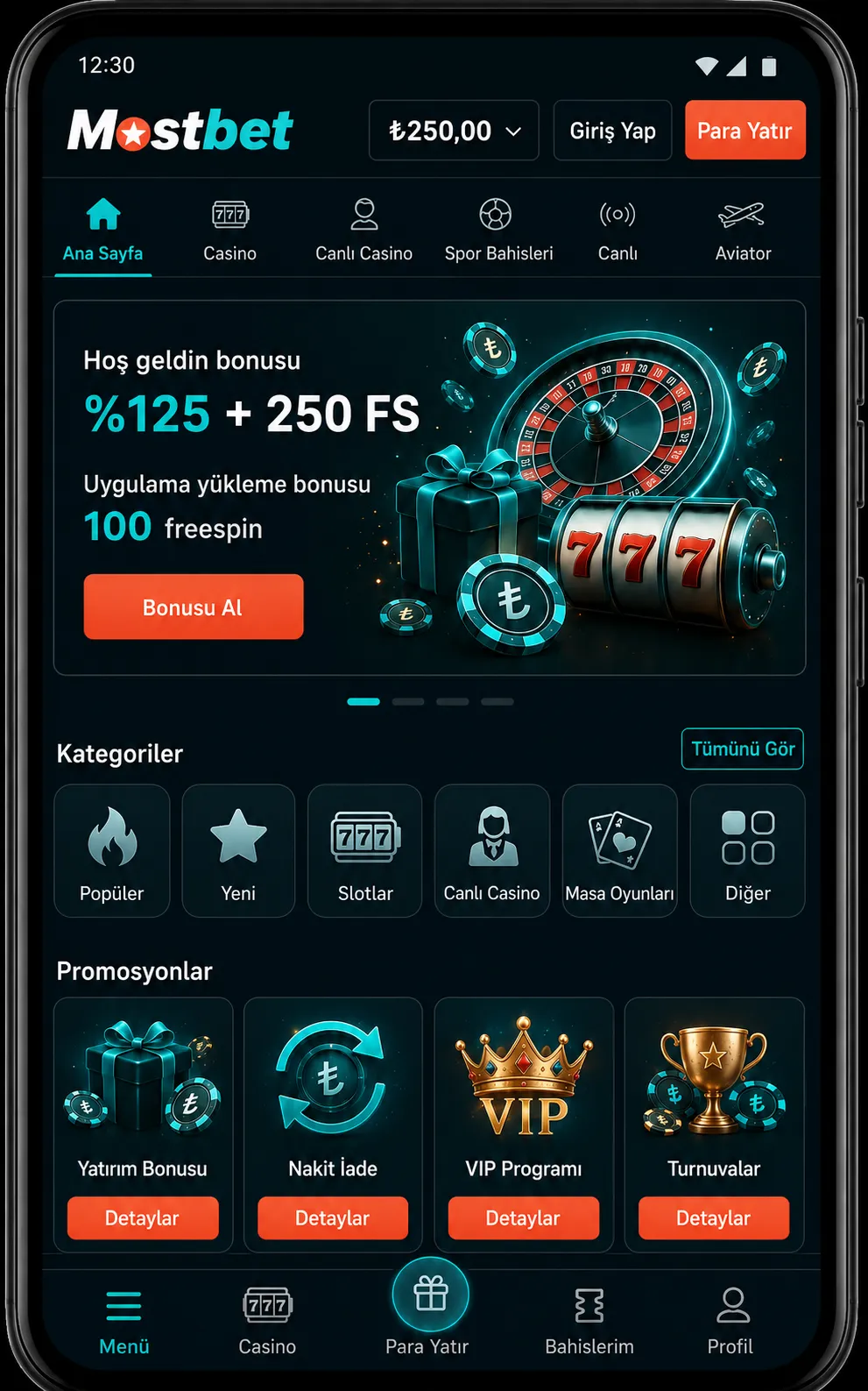 Mostbet app: mobil ana ekran ve hızlı erişim